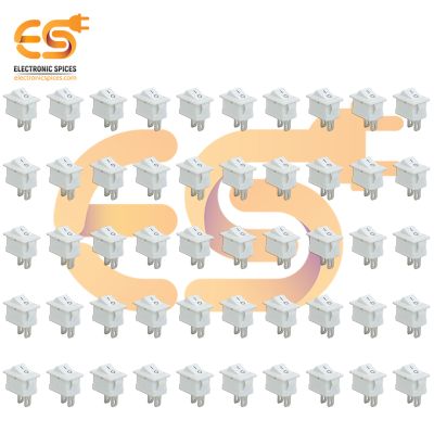 KCD11 3A 250V AC 2 pin SPST White Color Mini Plastic Rocker Switch Pack of 500